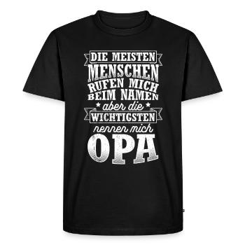 Grand-père Les personnes les plus importantes Famille Anniversaire Chérie - T-shirt Premium bio Homme - noir - Devant - Nico (187cm)