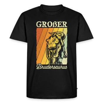 Cadeau Big Brother Brudersaurus T Rex Dino Bru - T-shirt Premium bio Homme - noir - Devant - Nico (187cm)