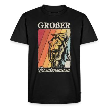 Cadeau Big Brother Brudersaurus T Rex Dino Bro - T-shirt Premium bio Homme - noir - Devant - Nico (187cm)