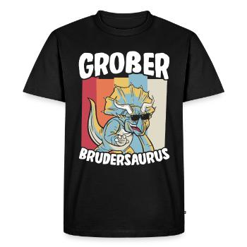 Cadeau Big Brother Brudersaurus T Rex Dino Bru - T-shirt Premium bio Homme - noir - Devant - Nico (187cm)