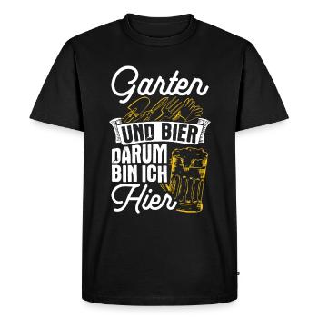 Garten Und Bier Darum Bin Ich Hier Saufen Garten B - Männer Premium Bio T-Shirt - Schwarz - Vorne - Nico (187cm)