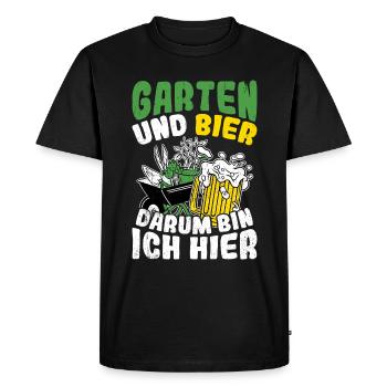 gardener beer drinking beer beer beer pong hops booze - Men's Premium Organic T-Shirt - black - Front - Nico (187cm)