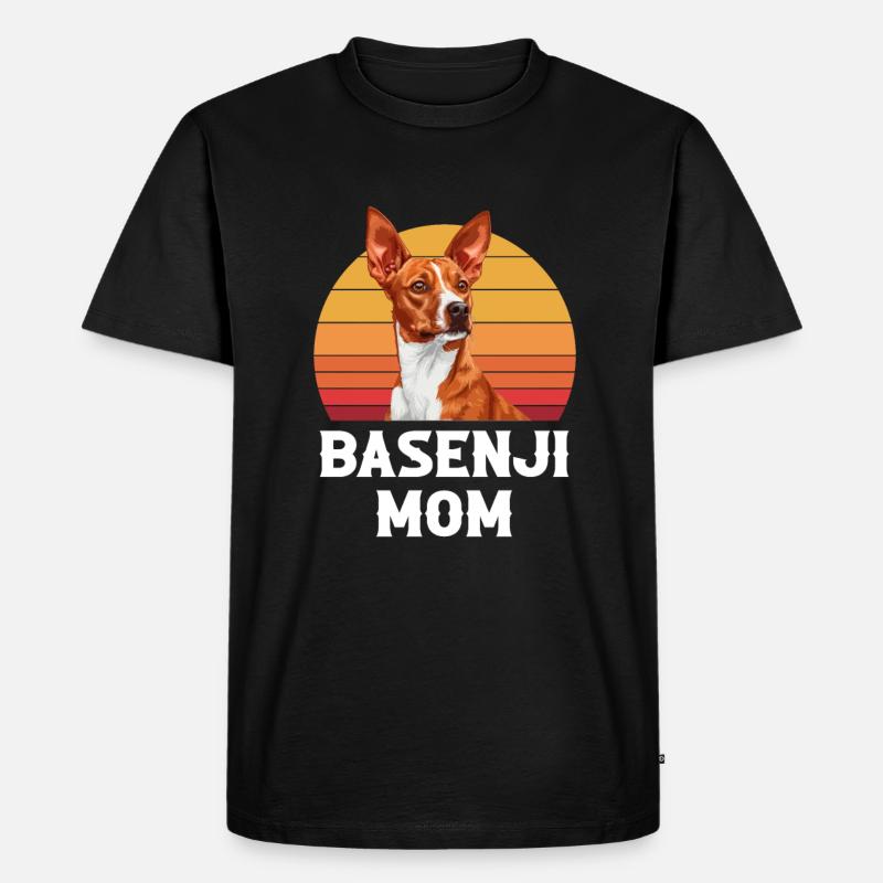 basenji mom, basenji - Männer Premium Bio T-Shirt - Schwarz