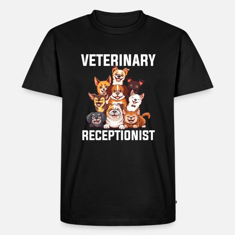 veterinary receptionist, veterinary - Männer Premium Bio T-Shirt - Schwarz