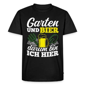 gardener beer drinking beer beer beer pong hops booze - Men's Premium Organic T-Shirt - black - Front - Nico (187cm)