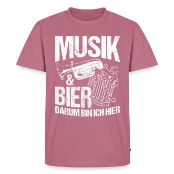 Music & Beer That's why I'm here Booze Drinking Tour Bi - Men's Premium Organic T-Shirt - mauve - Front - Nico (187cm)