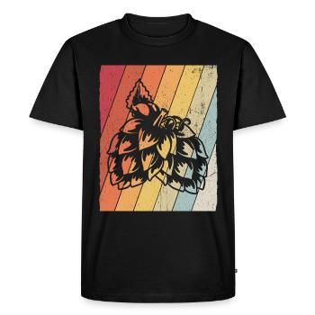 Vintage Beer Beer Drinking Beer Fun Beerpong Hops - Men's Premium Organic T-Shirt - black - Front - Nico (187cm)