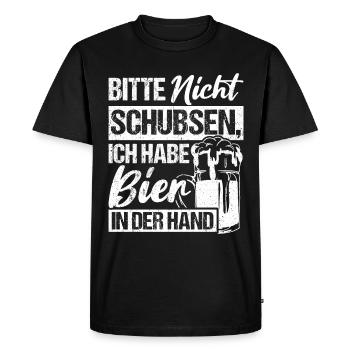 S’il vous plaît, ne poussez pas, j’ai de la bière dans ma main hop - T-shirt Premium bio Homme - noir - Devant - Nico (187cm)