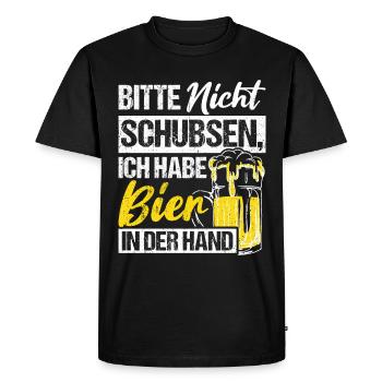 S’il te plaît, ne pousse pas, j’ai de la bière à la main Tri - T-shirt Premium bio Homme - noir - Devant - Nico (187cm)