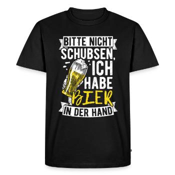 S’il te plaît, ne pousse pas, j’ai de la bière à la main Tri - T-shirt Premium bio Homme - noir - Devant - Nico (187cm)