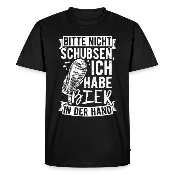 Bière Boire Bière S’amuser Pub Houblon Boire Boire - T-shirt Premium bio Homme - noir - Devant - Nico (187cm)