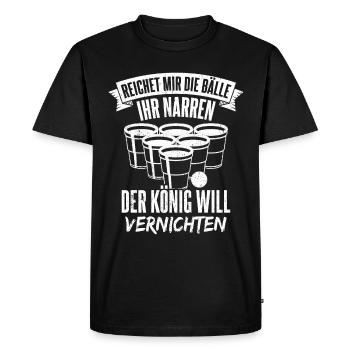 Hands me the balls, you fools, drink, party, beer - Men's Premium Organic T-Shirt - black - Front - Nico (187cm)