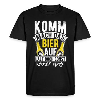 Bière Boire Bière S’amuser Pub Houblon Boire Boire - T-shirt Premium bio Homme - noir - Devant - Nico (187cm)