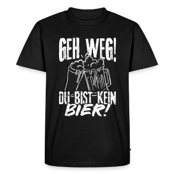 Va-t’en, tu n’es pas une bière, un pub, de l’alcool, de la bière, de la bière - T-shirt Premium bio Homme - noir - Devant - Nico (187cm)