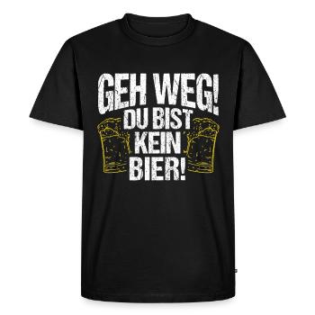 Va-t’en, tu n’es pas une bière, un pub, de l’alcool, de la bière, de la bière - T-shirt Premium bio Homme - noir - Devant - Nico (187cm)