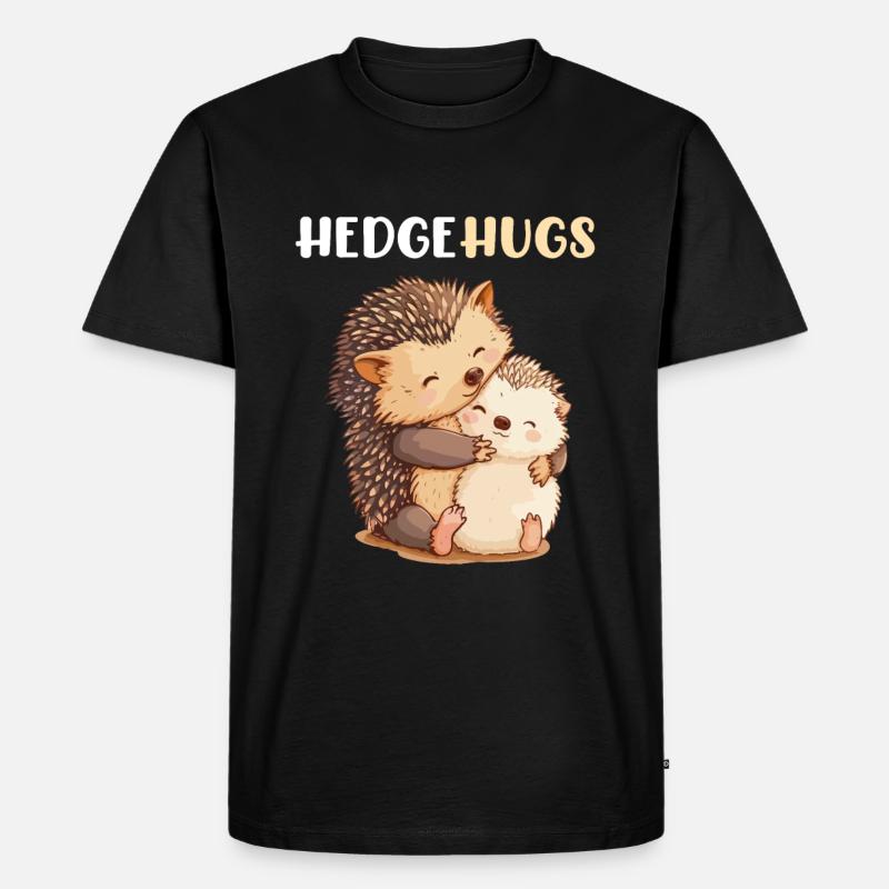 Hedgehugs Cute Hedgehog - Männer Premium Bio T-Shirt - Schwarz