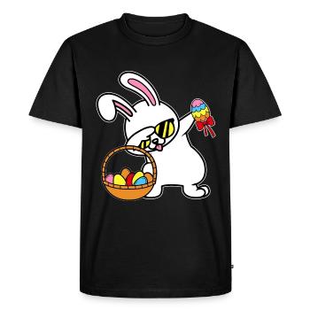 Dabbing Lapin de Pâques Lapin de Pâques - T-shirt Premium bio Homme - noir - Devant - Nico (187cm)