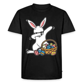 Dabbing Lapin de Pâques Lapin de Pâques - T-shirt Premium bio Homme - noir - Devant - Nico (187cm)