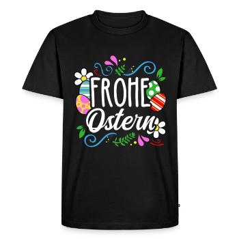 Joyeuses Pâques - T-shirt Premium bio Homme - noir - Devant - Nico (187cm)