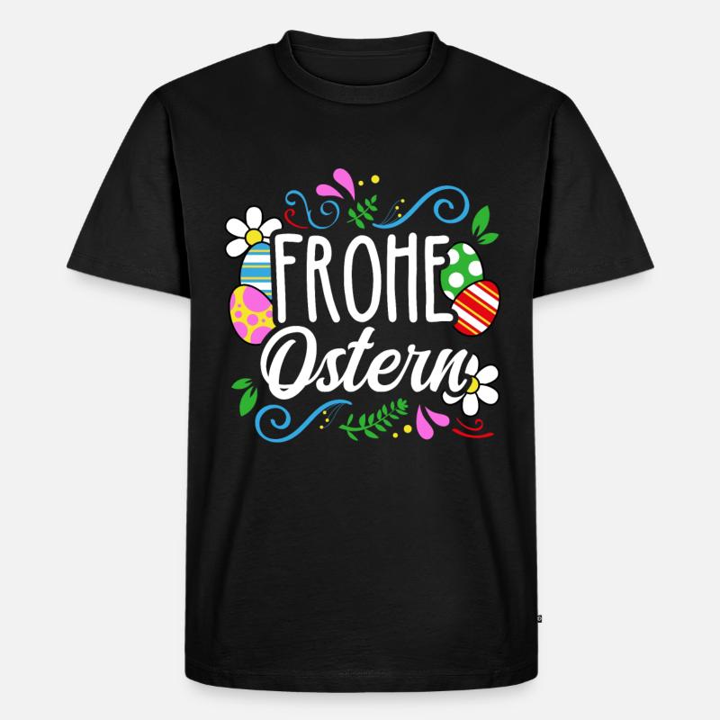 Frohe Ostern - Männer Premium Bio T-Shirt - Schwarz