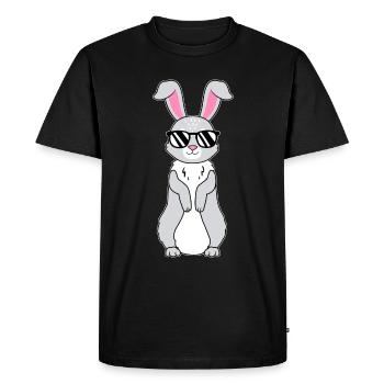 Lapin avec des lunettes de soleil Lapin Bunny Lover G - T-shirt Premium bio Homme - noir - Devant - Nico (187cm)