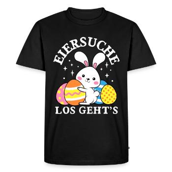 Chasse aux œufs Let’s Go Easter Bunny Easter Bunny Oeufs de Pâques - T-shirt Premium bio Homme - noir - Devant - Nico (187cm)