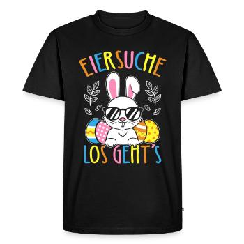 Chasse aux œufs Let’s Go Easter Bunny Easter Bunny Oeufs de Pâques - T-shirt Premium bio Homme - noir - Devant - Nico (187cm)