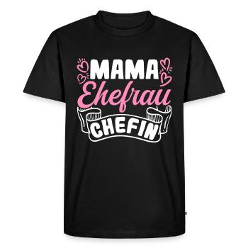 Maman Femme Patron Famille Meilleure Maman Meilleure Maman - T-shirt Premium bio Homme - noir - Devant - Nico (187cm)