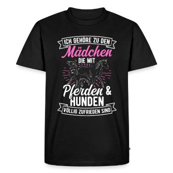 Moi qui suis entièrement satisfait des chevaux et des chiens - T-shirt Premium bio Homme - noir - Devant - Nico (187cm)