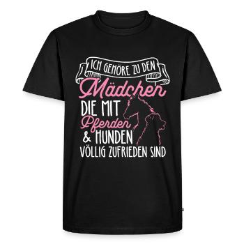 Moi qui suis entièrement satisfait des chevaux et des chiens - T-shirt Premium bio Homme - noir - Devant - Nico (187cm)