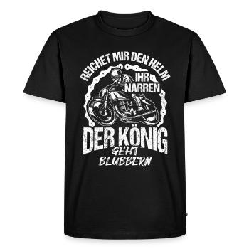 Donnez-moi le casque, imbéciles, le roi devient bleu - T-shirt Premium bio Homme - noir - Devant - Nico (187cm)