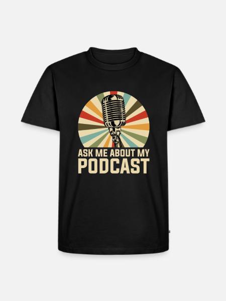 Podcast Podcaster - Männer Premium Bio T-Shirt - Schwarz