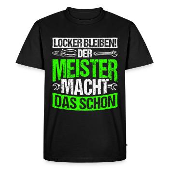 Stay relaxed The master already does it Mechatr - Men's Premium Organic T-Shirt - black - Front - Nico (187cm)