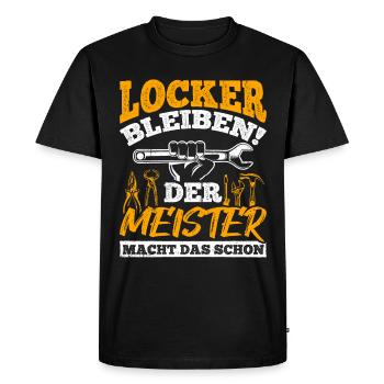 Stay relaxed The master already does it Mechatr - Men's Premium Organic T-Shirt - black - Front - Nico (187cm)