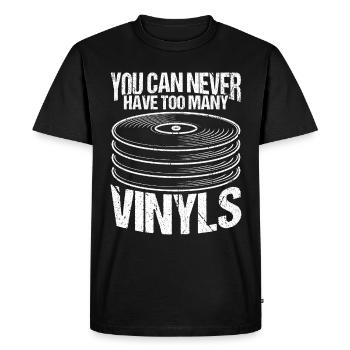 On n’a jamais trop de fête d’amateurs de vinyles - T-shirt Premium bio Homme - noir - Devant - Nico (187cm)