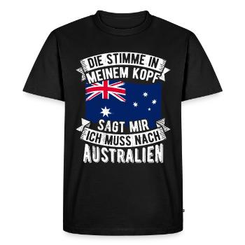 Australia Vacation Sun Beach Kangaroo Party Roadt - Men's Premium Organic T-Shirt - black - Front - Nico (187cm)