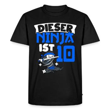 Ce ninja 10e anniversaire Ninja Ceinture Ninja - T-shirt Premium bio Homme - noir - Devant - Nico (187cm)
