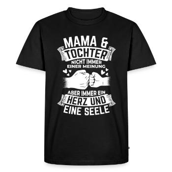 Maman et fille pas toujours du même état d’ - T-shirt Premium bio Homme - noir - Devant - Nico (187cm)