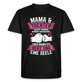 Maman et fille pas toujours du même état d’ - T-shirt Premium bio Homme - noir - Devant - Nico (187cm)