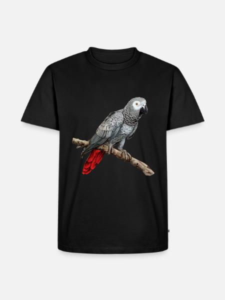 african grey parrot - Männer Premium Bio T-Shirt - Schwarz
