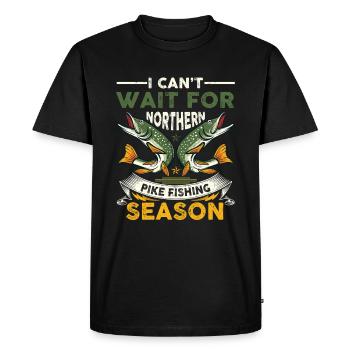 fishing, pike, northern, - Men's Premium Organic T-Shirt - black - Front - Nico (187cm)