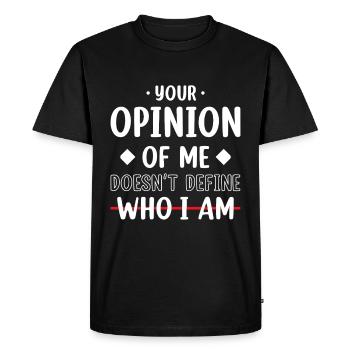 Motivation, Journal, Quotidien, Anniversaire, - T-shirt Premium bio Homme - noir - Devant - Nico (187cm)