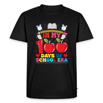 101 Days Smarter - Educational Milestone - Men's Premium Organic T-Shirt - black - Front - Nico (187cm)