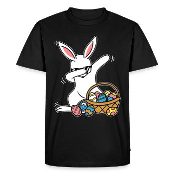 Dabbing Lapin de Pâques Lapin de Pâques - T-shirt Premium bio Homme - noir - Devant - Nico (187cm)