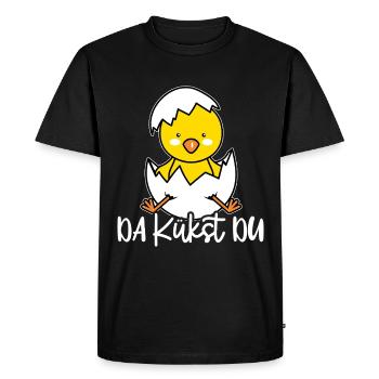 Là vous poussin Oeufs de Pâques Enfants Poulet - T-shirt Premium bio Homme - noir - Devant - Nico (187cm)