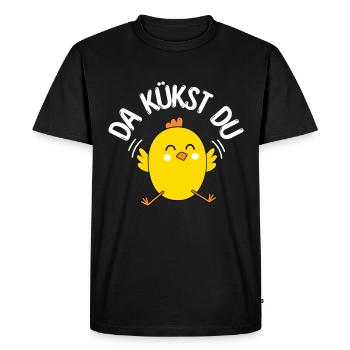 Là vous poussin Oeufs de Pâques Enfants Poulet - T-shirt Premium bio Homme - noir - Devant - Nico (187cm)