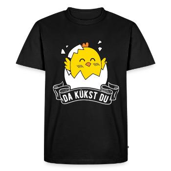 Là vous poussin Oeufs de Pâques Enfants Poulet - T-shirt Premium bio Homme - noir - Devant - Nico (187cm)