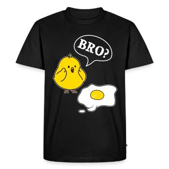 Bro? Chicks and Eggs Funny Chick Motif - Men's Premium Organic T-Shirt - black - Front - Nico (187cm)