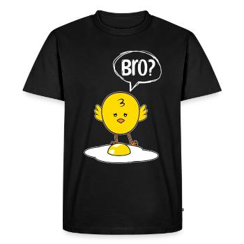 Bro? Chick and Eggs Funny Chick Gift - Men's Premium Organic T-Shirt - black - Front - Nico (187cm)