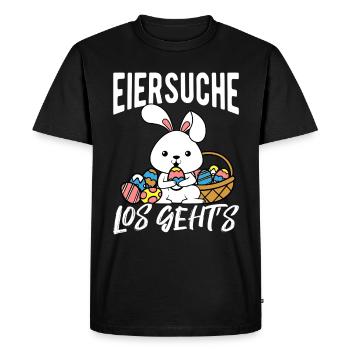 Chasse aux œufs Let’s Go Easter Bunny Easter Bunny Oeufs de Pâques - T-shirt Premium bio Homme - noir - Devant - Nico (187cm)